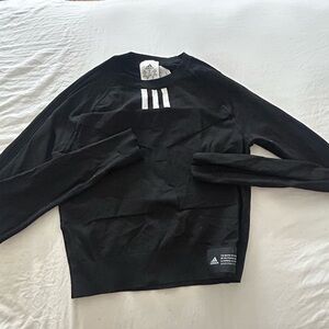 Adidas Black Long Cropped Sleeve Top